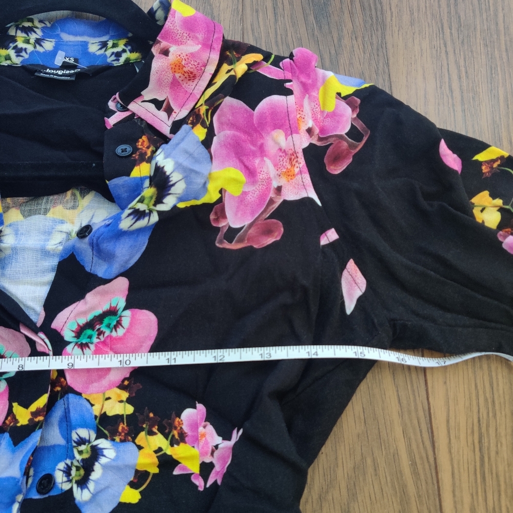 *Desigual x Christian Lacroix Grenoble Floral Shirt Dress Black XS - Picture 8 of 9